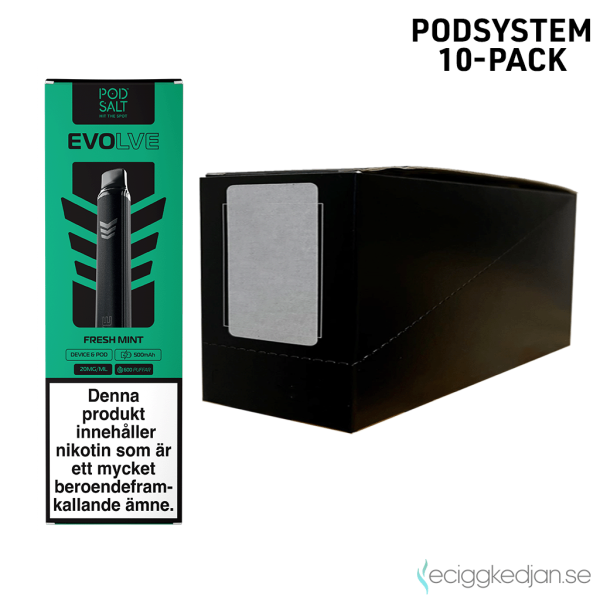Evolve Mesh Pod Kit | Starter Kit (Green) Fresh Mint | Batteri inkl Förfylld Pod | 2*10pack
