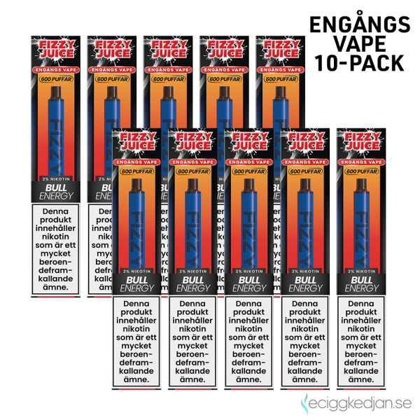 Fizzy | Bull Energy | Engångs Vape | 20mg | 10pack | OBS!! Utgånget Datum