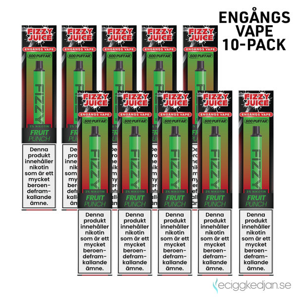 Fizzy | Fruit Punch | Engångs Vape | 20mg | 10pack | OBS!! Utgånget Datum