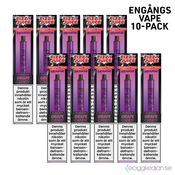 Fizzy | Grape Candy | Engångs Vape | 20mg | 10pack | OBS!! Utgånget Datum
