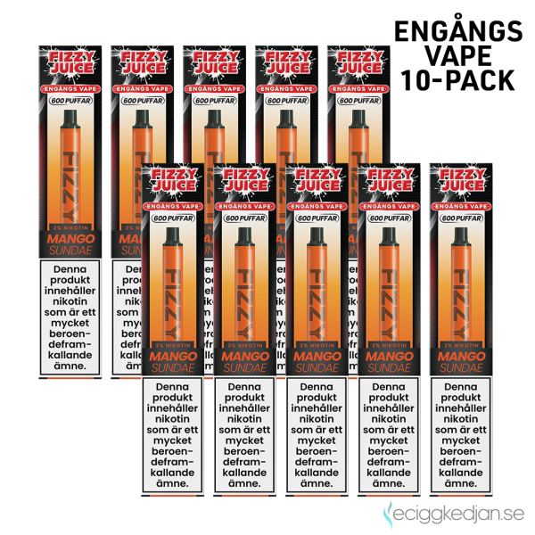 Fizzy | Mango Sunday | Engångs Vape | 20mg | 10pack | OBS!! Utgånget Datum