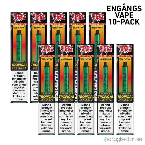 Fizzy | Tropical Cocktail | Engångs Vape | 20mg | 10pack | OBS!! Utgånget Datum