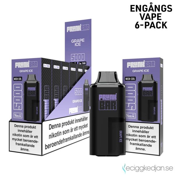 Frunk 5000 Mesh | Grape Ice | Engångs Vape | 14mg | 6pack