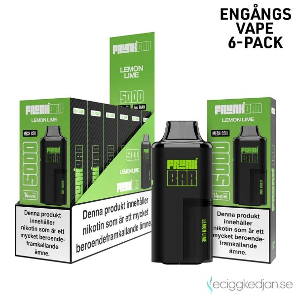 Frunk 5000 Mesh | Lemon Lime | Engångs Vape | 14mg | 6pack