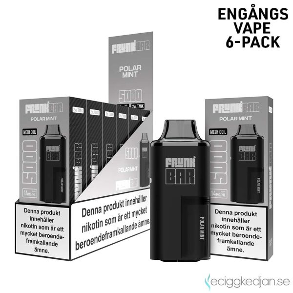 Frunk 5000 Mesh | Polar Mint | Engångs Vape | 14mg | 6pack