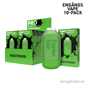 Hyper Bar ZERO Mesh | Watermelon Bubblegum | Engångs Vape | 0mg | 14ml | 10pack