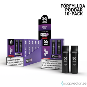 N One Mesh Pod | Grape Ice | 1600 Puff per 2pack | 10pack | Inkl 10pack Batteri