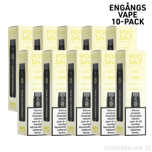 Pod Salt GO 600 | Banana Ice | Engångs Vape | 10-pack | OBS!! Utgånget Datum