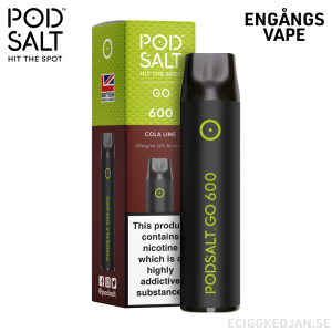 Pod Salt GO 600 | Cola Lime | Engångs Vape | OBS!! Utgånget Datum
