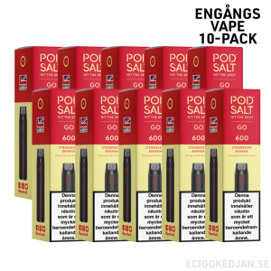 Pod Salt GO 600 | Strawberry Banana | Engångs Vape | 10-pack | OBS!! Utgånget Datum