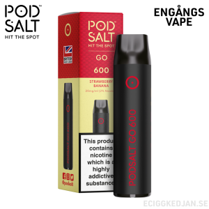 Pod Salt GO 600 | Strawberry Banana | Engångs Vape | OBS!! Utgånget Datum