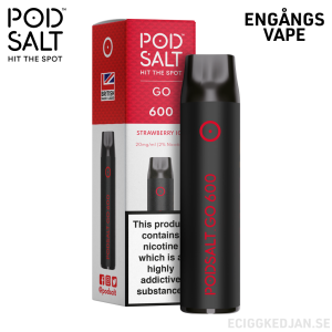 Pod Salt GO 600 | Strawberry Ice | Engångs Vape | OBS!! Utgånget Datum