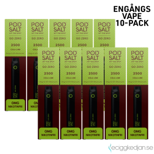 Pod Salt Go ZERO 2500 | Cola Lime | Engångs Vape | 0mg | 7ml | 10pack
