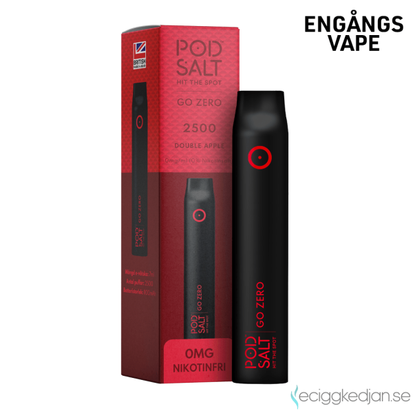 Pod Salt Go ZERO 2500 | Double Apple | Engångs Vape | 0mg | 7ml