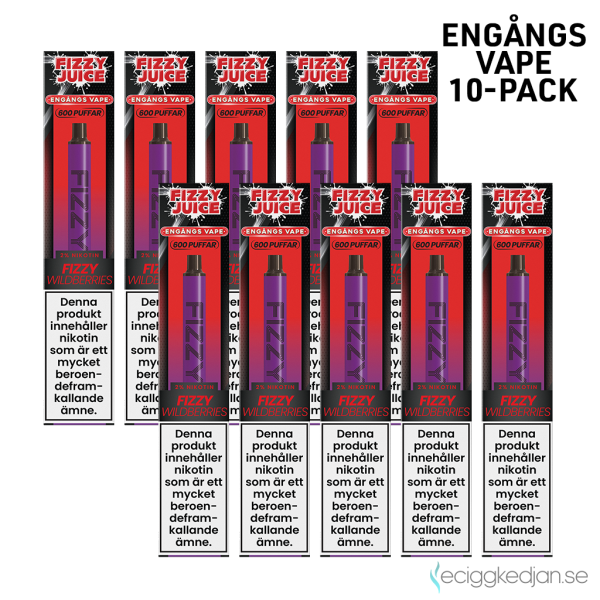 Fizzy | Fizzy Wildberries | Engångs Vape | 20mg | 10pack | OBS!! Utgånget Datum