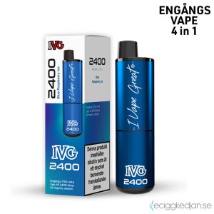 IVG 2400 4in1 Mesh | Blue Raspberry Ice 4*2ml | Engångs Vape | 20mg