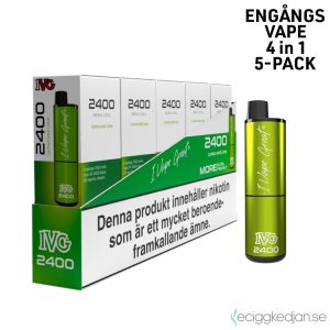 IVG 2400 4in1 Mesh | Lemon Lime 4*2ml | Engångs Vape | 20mg | 5pack