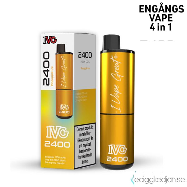 IVG 2400 4in1 Mesh | Pineapple Ice 4*2ml | Engångs Vape | 20mg
