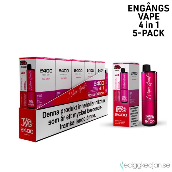 IVG 2400 4in1 Mesh | Pink Edition 4*2ml | Engångs Vape | 20mg | 5pack