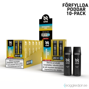 N One Mesh Pod V1 | Banana Ice | 1600 Puff per 2pack | 10pack | Inkl 10pack Batteri