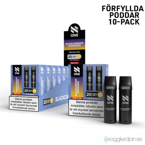 N One Mesh Pod V1 | Blackcurrant Lemonade | 1600 Puff per 2pack | 10pack | Inkl 10pack Batteri