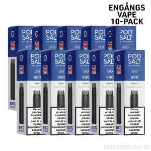 Pod Salt GO 600 | Blue Bull | Engångs Vape | 10-pack | OBS!! Utgånget Datum