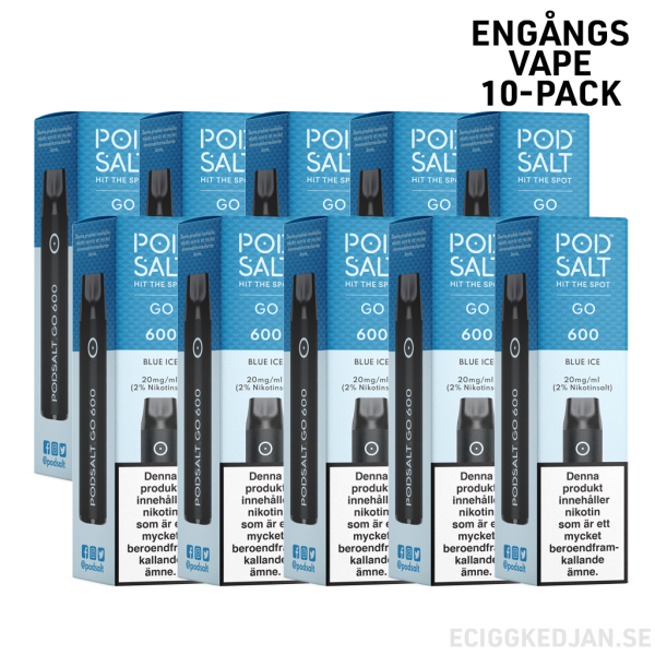 Pod Salt GO 600 | Blue Ice | Engångs Vape | 10-pack | OBS!! Utgånget Datum