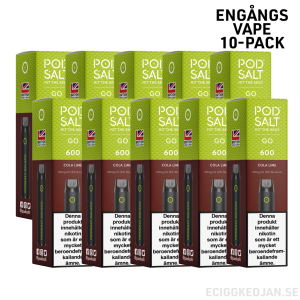 Pod Salt GO 600 | Cola Lime | Engångs Vape | 10-pack | OBS!! Utgånget Datum