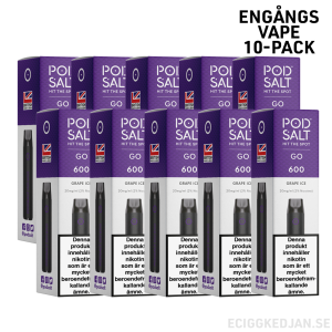 Pod Salt GO 600 | Grape Ice | Engångs Vape | 10-pack | OBS!! Utgånget Datum