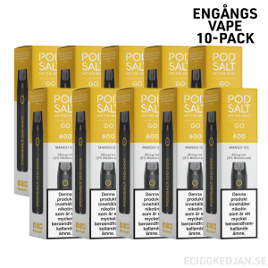 Pod Salt GO 600 | Mango Ice | Engångs Vape | 10-pack | OBS!! Utgånget Datum
