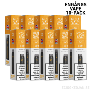 Pod Salt GO 600 | Orange Ice | Engångs Vape | 10-pack | OBS!! Utgånget Datum