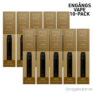 Pod Salt Go ZERO 2500 | Cuban Creme | Engångs Vape | 0mg | 7ml | 10pack