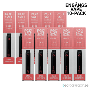 Pod Salt Go ZERO 2500 | Lychee Ice | Engångs Vape | 0mg | 7ml | 10pack